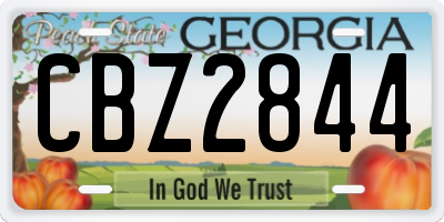 GA license plate CBZ2844