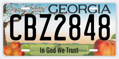 GA license plate CBZ2848