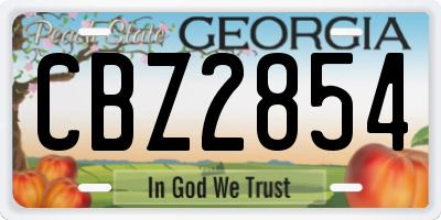 GA license plate CBZ2854