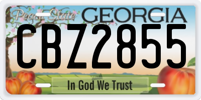 GA license plate CBZ2855