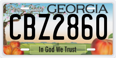 GA license plate CBZ2860