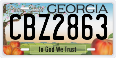 GA license plate CBZ2863
