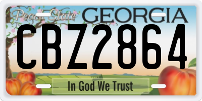 GA license plate CBZ2864