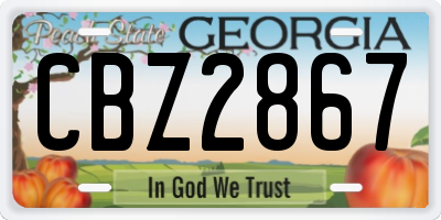 GA license plate CBZ2867