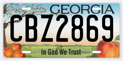 GA license plate CBZ2869
