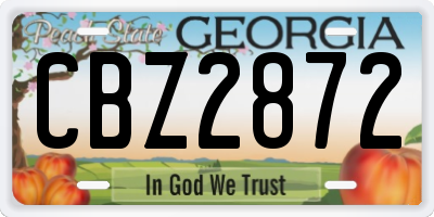 GA license plate CBZ2872