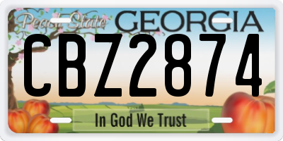 GA license plate CBZ2874