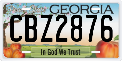 GA license plate CBZ2876