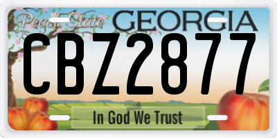 GA license plate CBZ2877