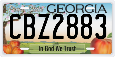 GA license plate CBZ2883
