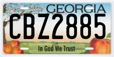 GA license plate CBZ2885