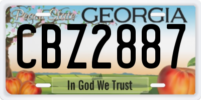 GA license plate CBZ2887