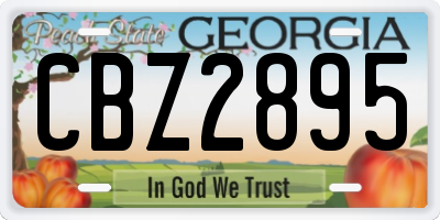GA license plate CBZ2895