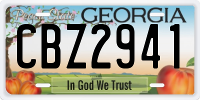 GA license plate CBZ2941