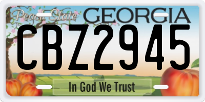 GA license plate CBZ2945