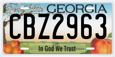 GA license plate CBZ2963