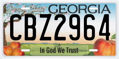 GA license plate CBZ2964