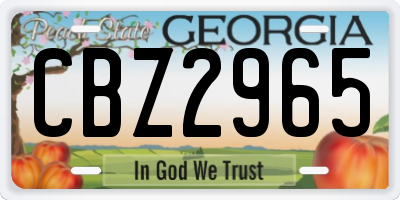 GA license plate CBZ2965
