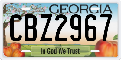 GA license plate CBZ2967