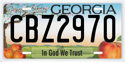 GA license plate CBZ2970