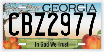 GA license plate CBZ2977