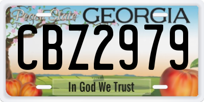 GA license plate CBZ2979