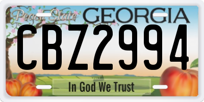 GA license plate CBZ2994