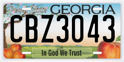 GA license plate CBZ3043