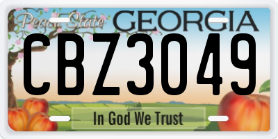 GA license plate CBZ3049