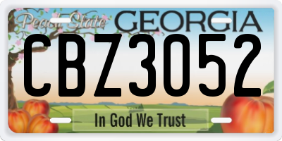 GA license plate CBZ3052