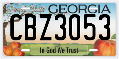 GA license plate CBZ3053