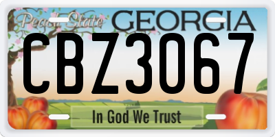 GA license plate CBZ3067