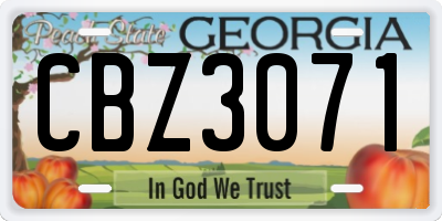 GA license plate CBZ3071