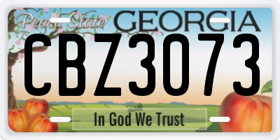 GA license plate CBZ3073