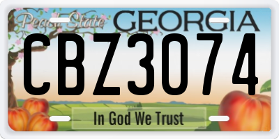 GA license plate CBZ3074