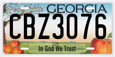 GA license plate CBZ3076