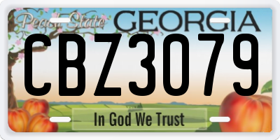 GA license plate CBZ3079