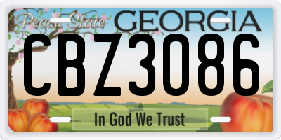 GA license plate CBZ3086