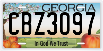 GA license plate CBZ3097