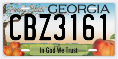 GA license plate CBZ3161