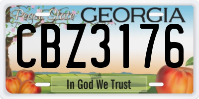 GA license plate CBZ3176