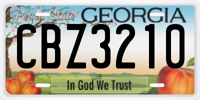 GA license plate CBZ3210