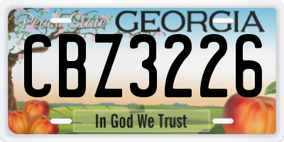 GA license plate CBZ3226