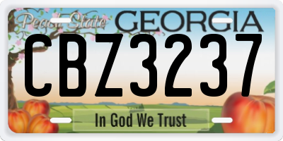 GA license plate CBZ3237