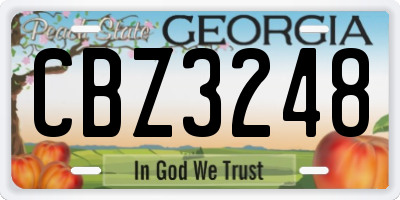GA license plate CBZ3248