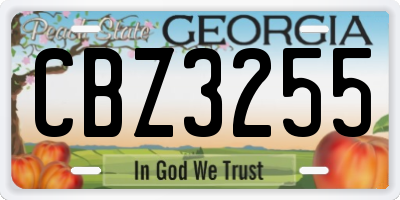 GA license plate CBZ3255