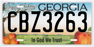 GA license plate CBZ3263
