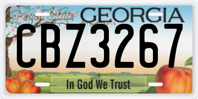 GA license plate CBZ3267