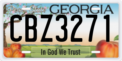 GA license plate CBZ3271