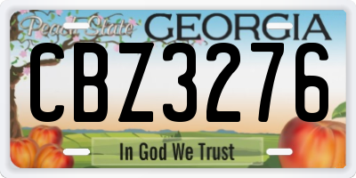 GA license plate CBZ3276